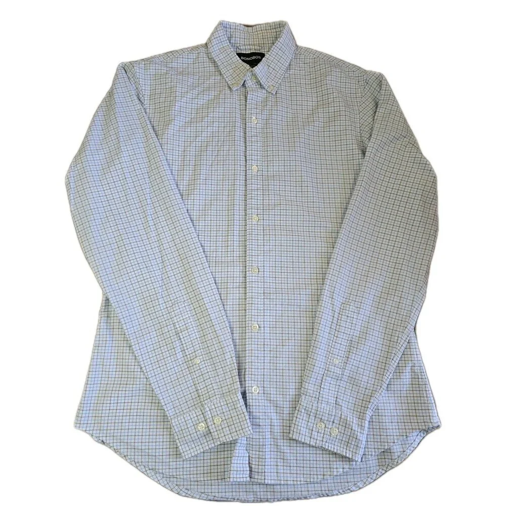 Bonobos Tailored Fit Shirt Mens Size Large Long Heavyweight Cotton Plaid Print - Picture 12 of 12